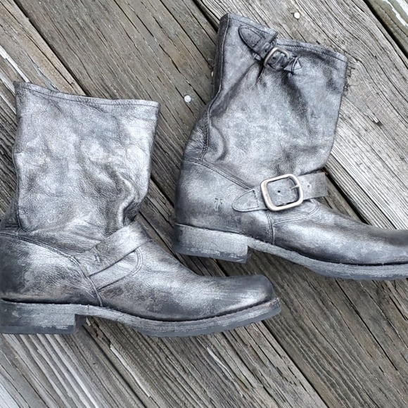 metallic slouch boots